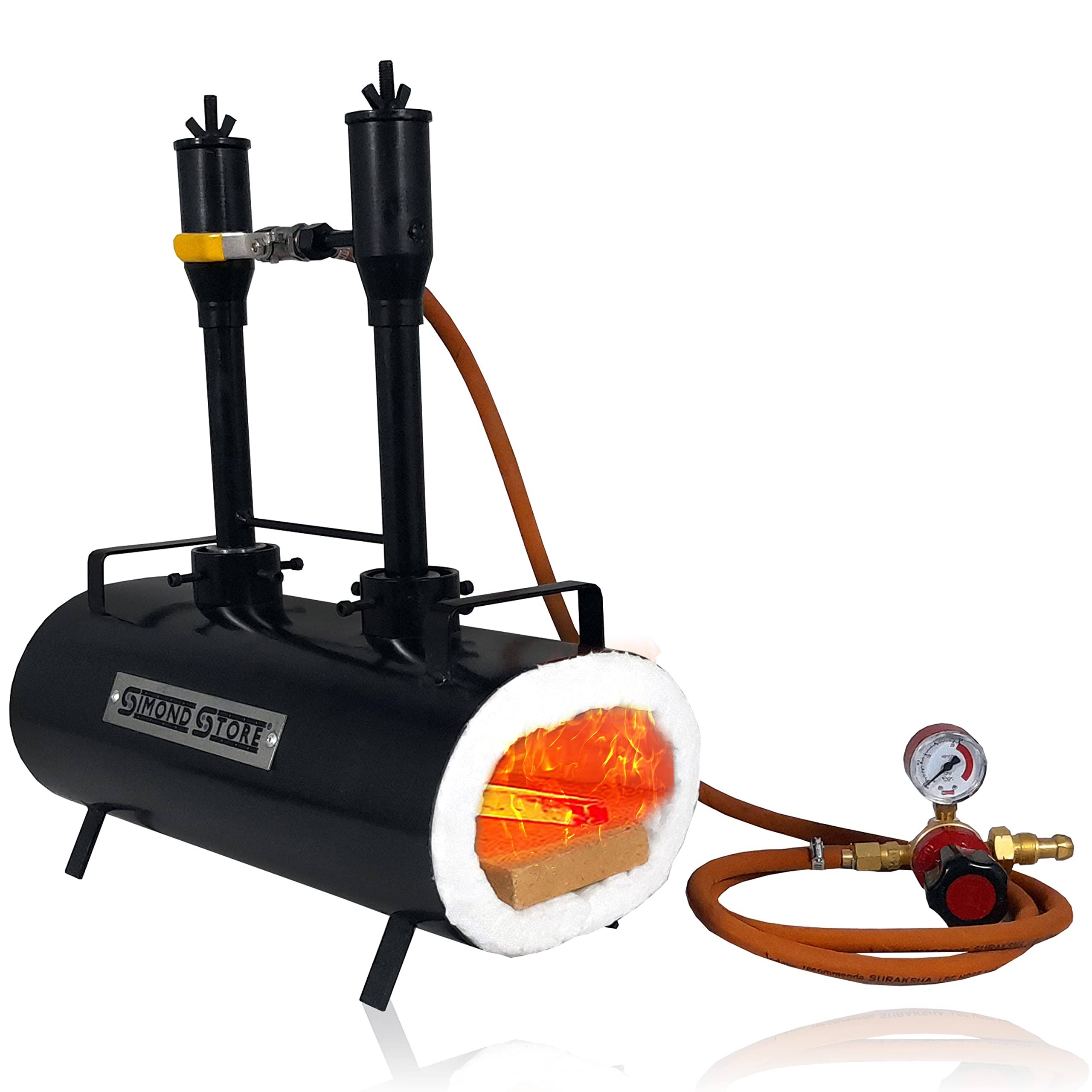 Double Burner Propane Forge Oval Knife Making Blacksmith Gas Forge Farrier T9_HH3ZNDDK