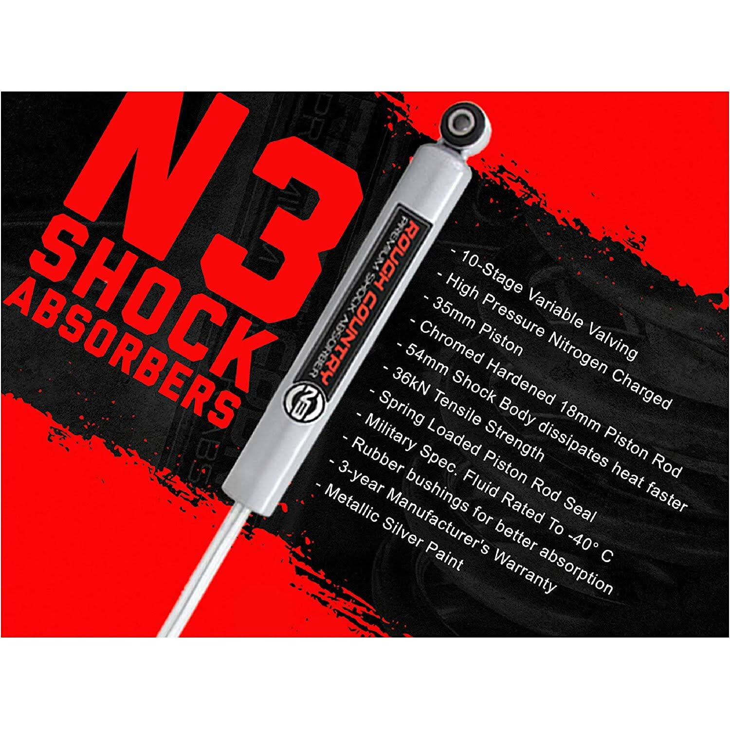 Rough Country 0-6 Inch N3 Rear Shocks For 04-08 Ford F-150 - 8R_AAPRA8NW