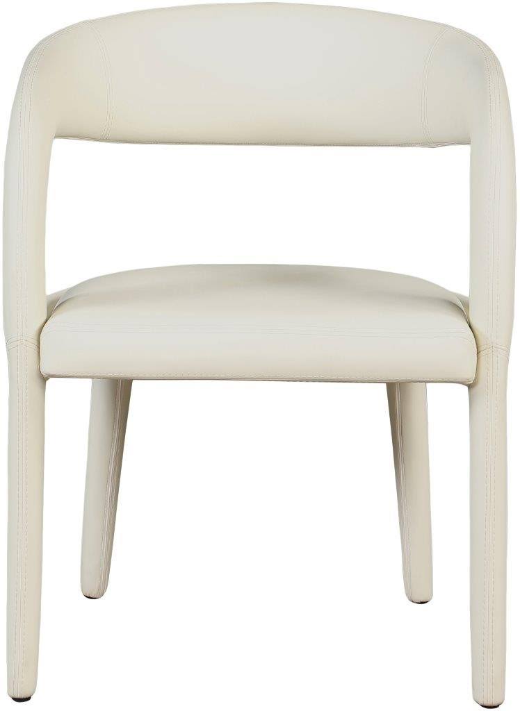 Meridian Furniture Sylvester Cream Faux Leather Dining HU_TGAVXEAG