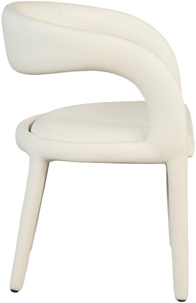 Meridian Furniture Sylvester Cream Faux Leather Dining HU_TGAVXEAG