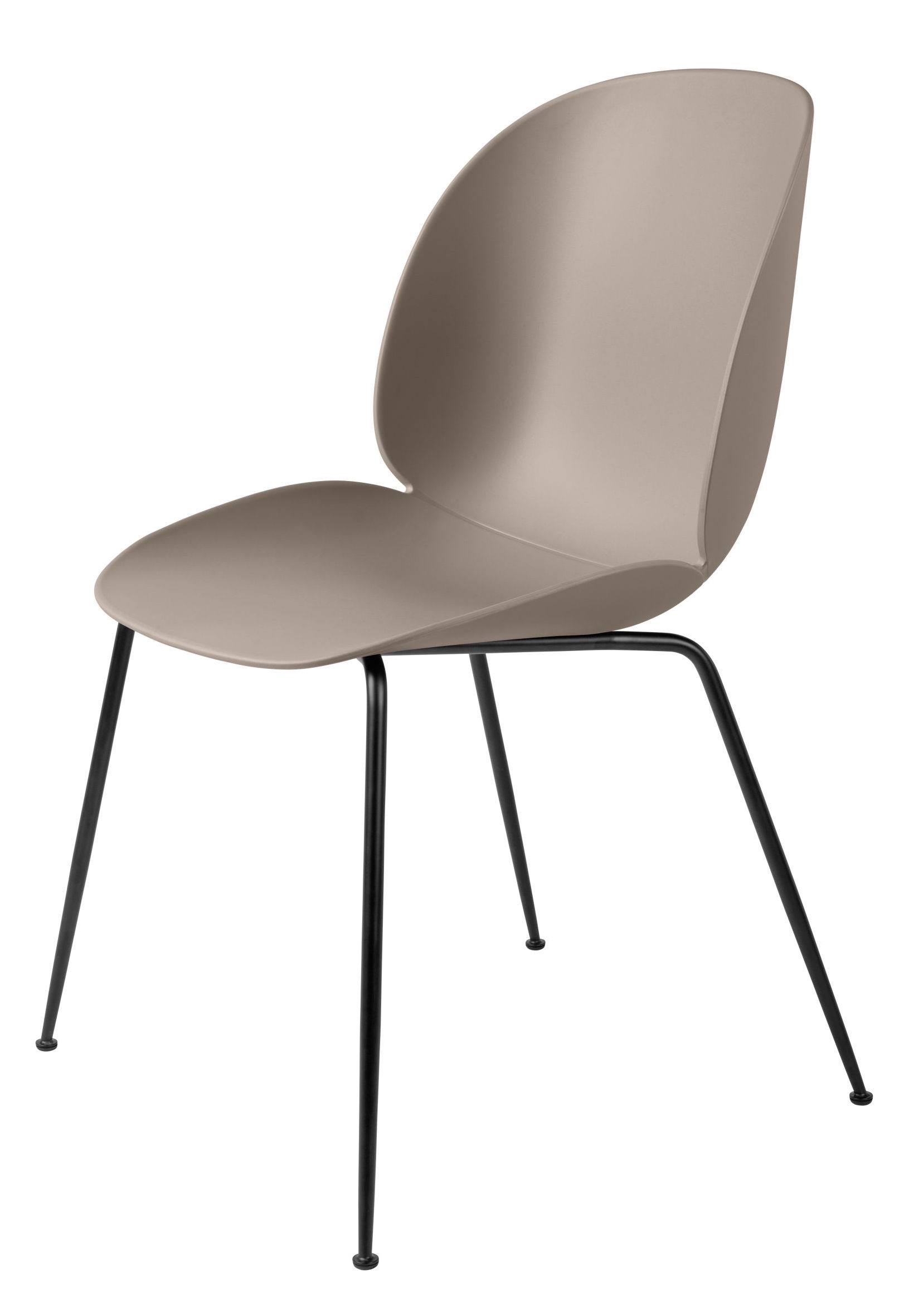 Beetle Chair Dining Chair Unupholstered New Beige Conic Base Black RF_ATG6ESRA