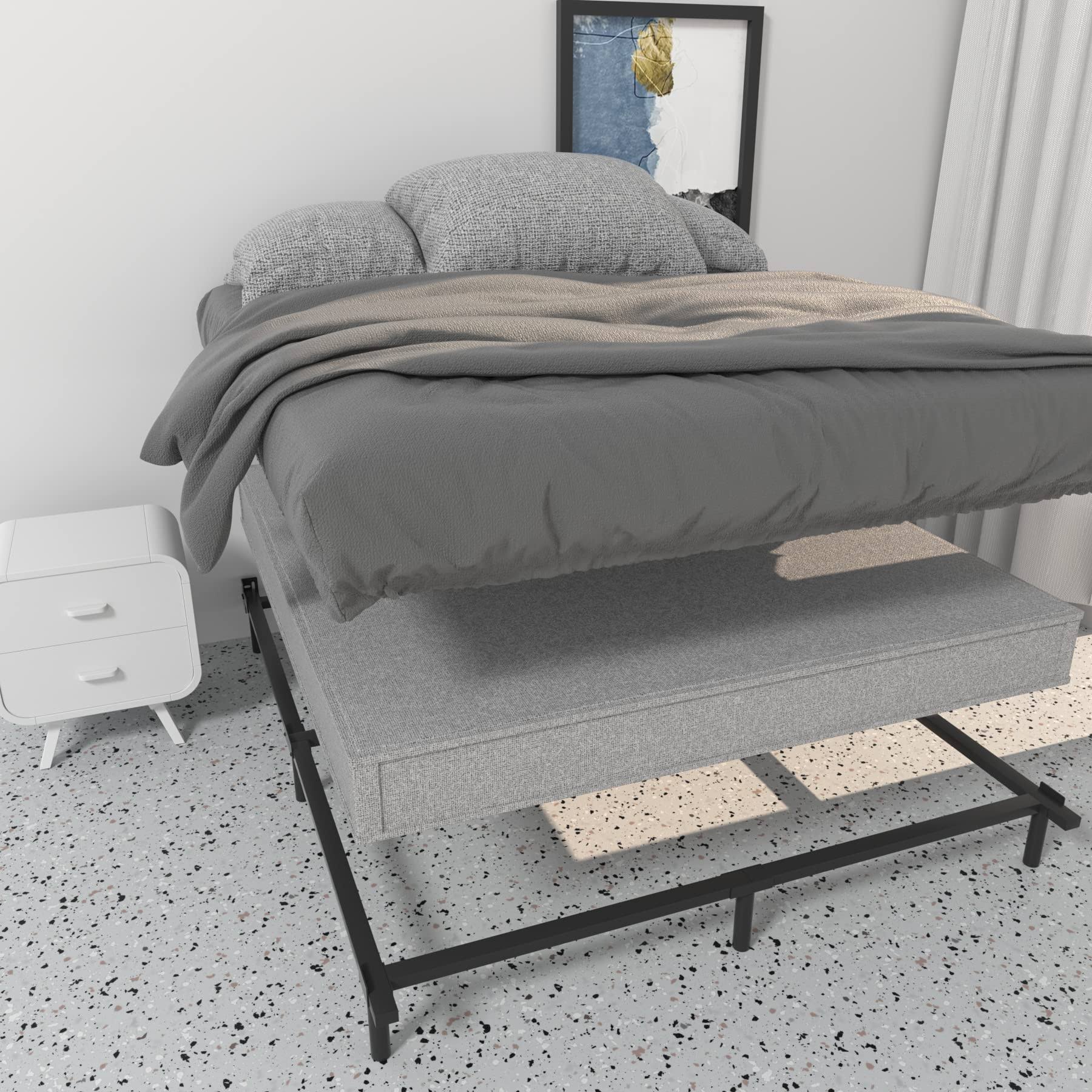 Zizin Queen Bed Frame For Box Spring Heavy Duty 3000 Lbs Adjustable 8H_TUGW9Z3W