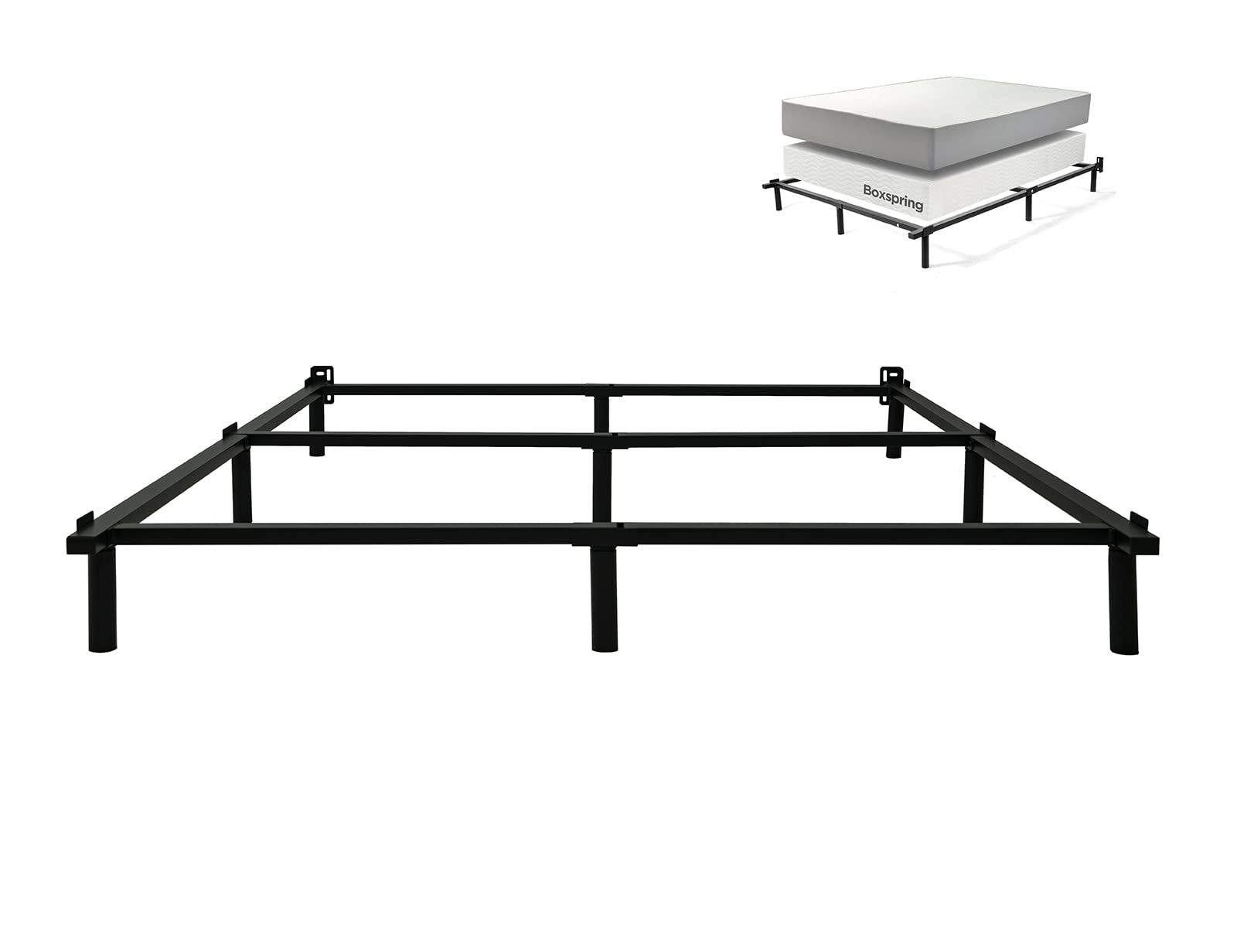 Zizin Queen Bed Frame For Box Spring Heavy Duty 3000 Lbs Adjustable 8H_TUGW9Z3W