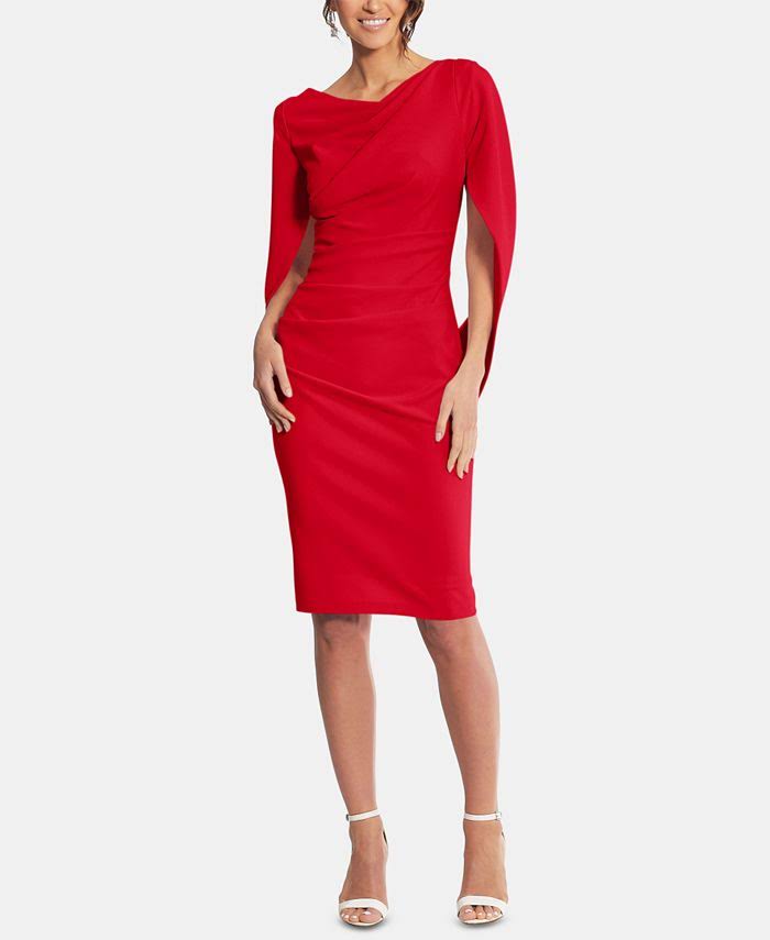 Betsy & Adam Women's Drape Back Scuba Crepe Dress, TH_JPZINREG