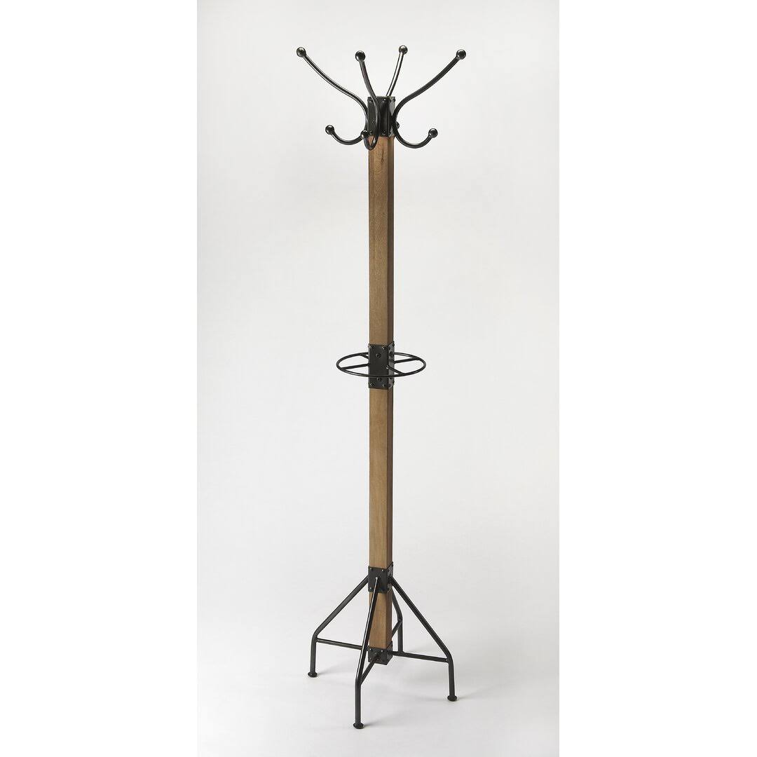 Donan 8 - Hooks Freestanding Coat Rack Color: Medium Brown/TP_FTYCJUYF