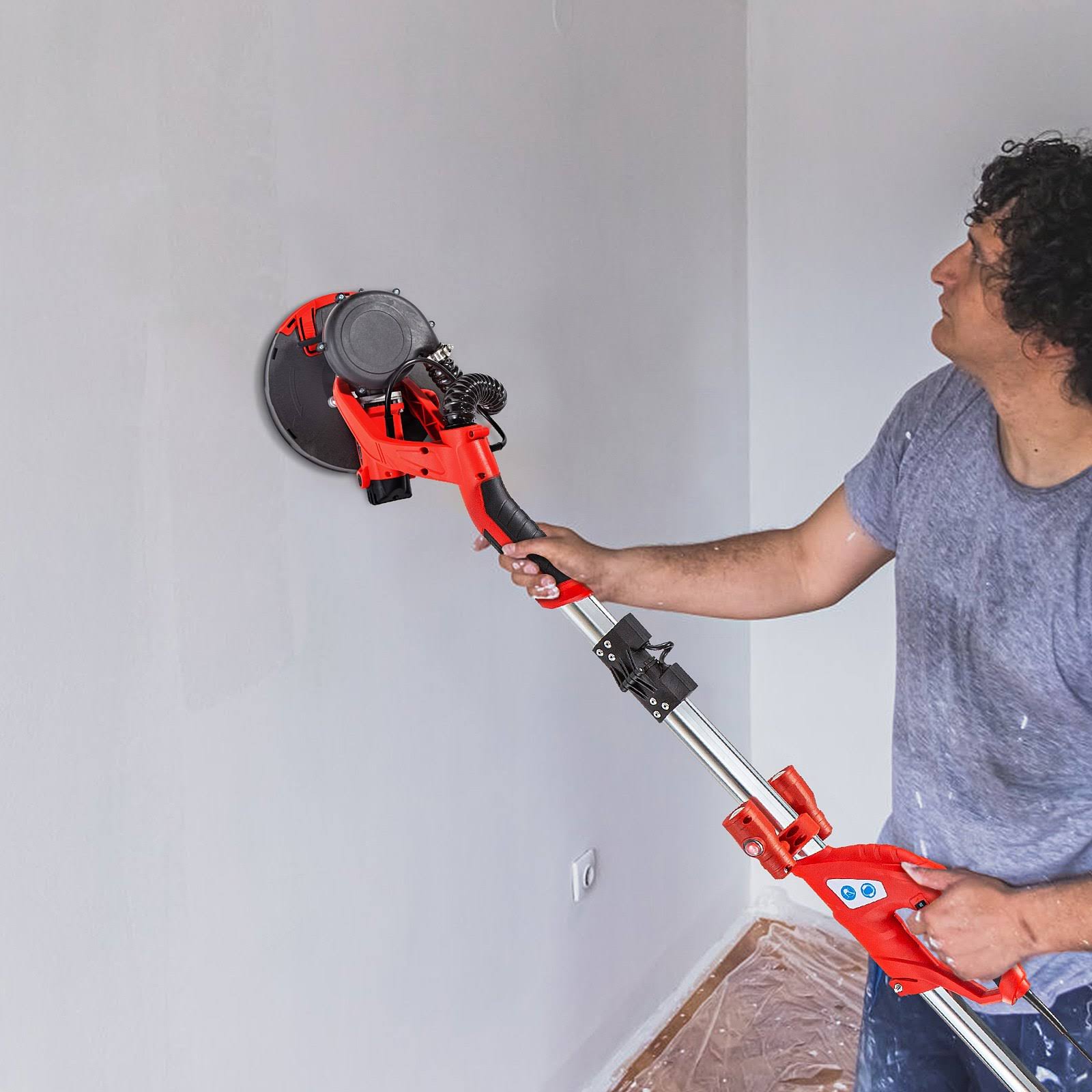 Vevor Drywall Sander 750w 225mm Flodable Handle 5 Speed W/ Led Light And Vacuum M1_HTBTFFJR