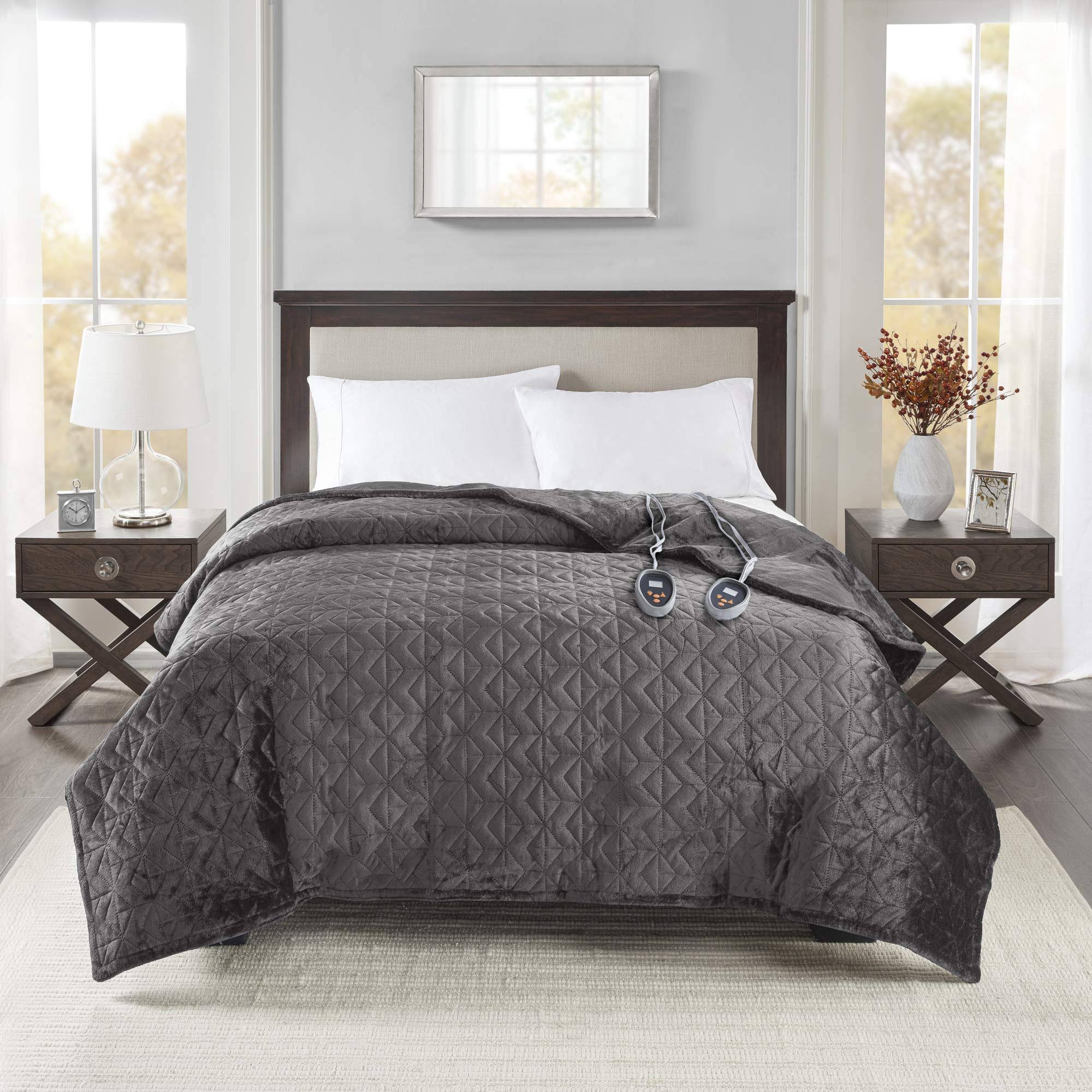 Beautyrest - Pinsonic Microlight Heated Quilt - Grey - NF_WHUIG31H