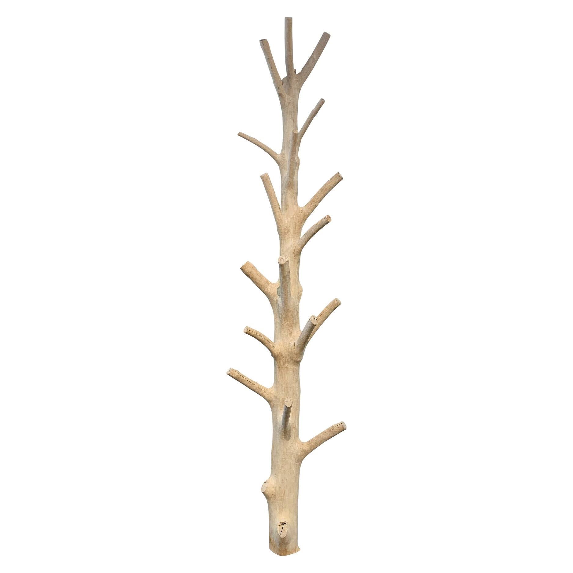 Lily's Living Mangosteen Decorative Half Tree Wall Coat Rack, 77 Inch Tall, Natural Wood CD_EQVNQINN