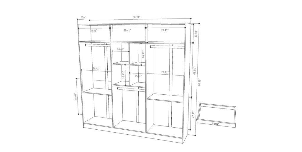 Manhattan Comfort Eldridge Wardrobe In White ZM_NLQU3URC