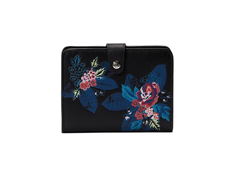 Vera Bradley Rfid Passport Wallet Women In Rose Foliage Black/RZ_PBIBSTMF