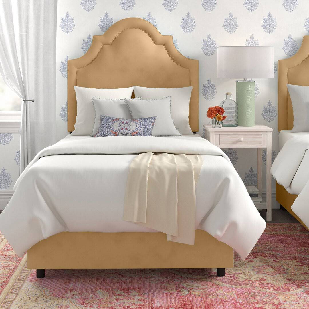 Priscilla Arched Border Upholstered Standard Bed House Of Hampton Size: Twin, Color: CG_IQH3PFU2