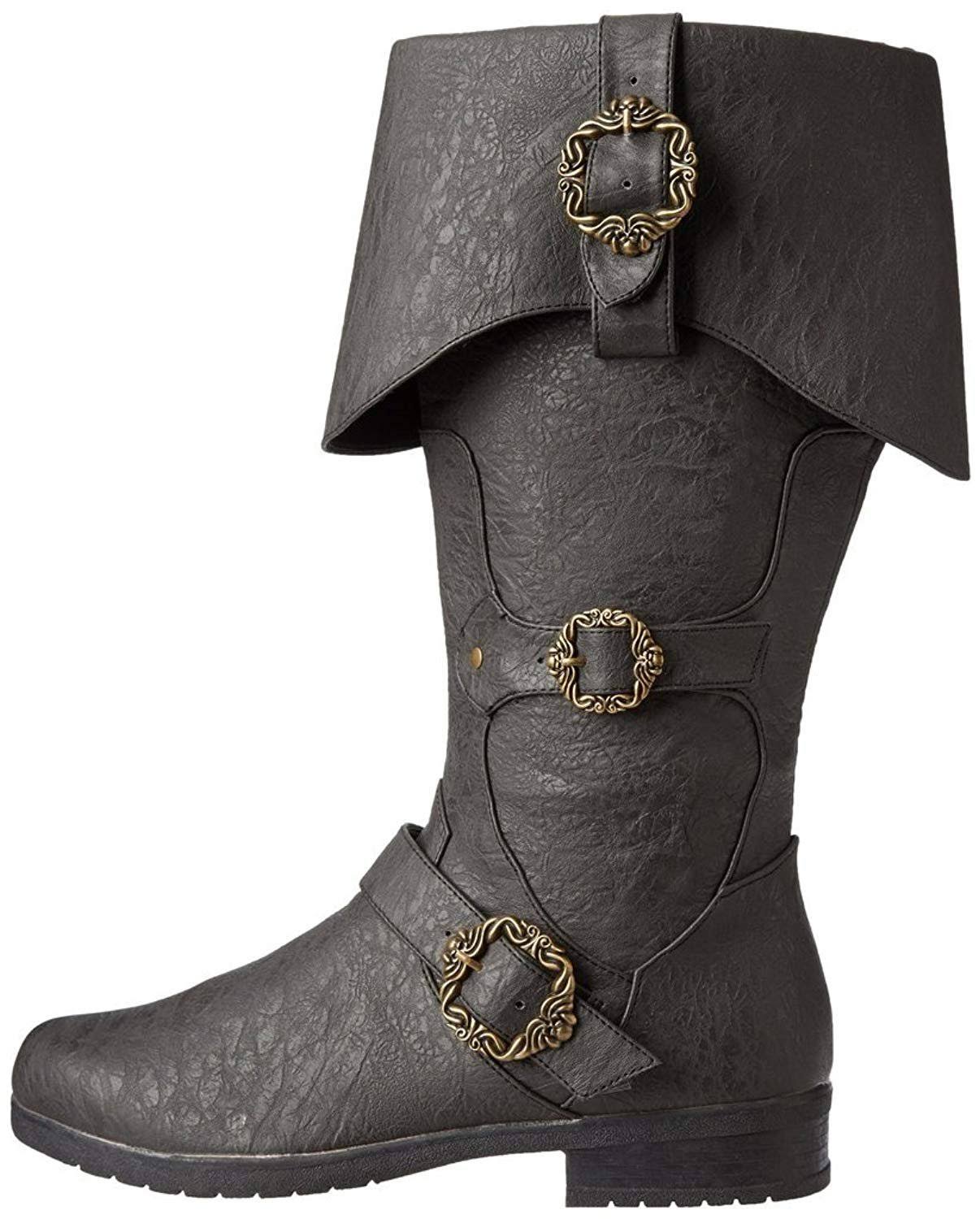 Caribbean Pirate Costume Boots, Men's, Size: Medium (10-11), VD_6ENOST5V