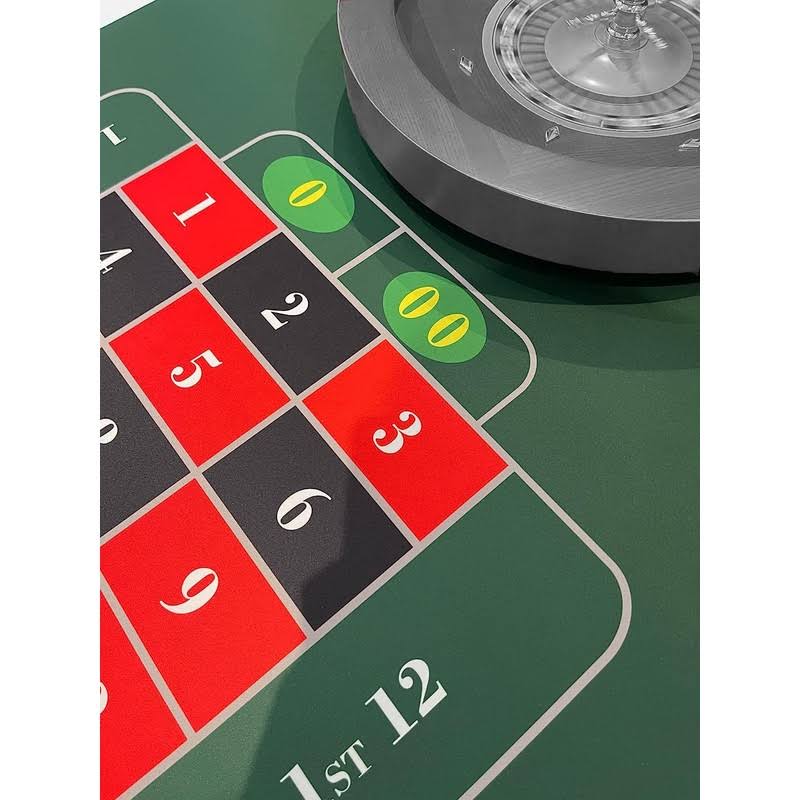 The Gaming Mat Company Roulette Table Mat For Casino Home Game Nights- Deluxe Vegas Roulette Table 35.5 X 71 X 0.12- Big Mats Smooth RJ_BLK3PRWG
