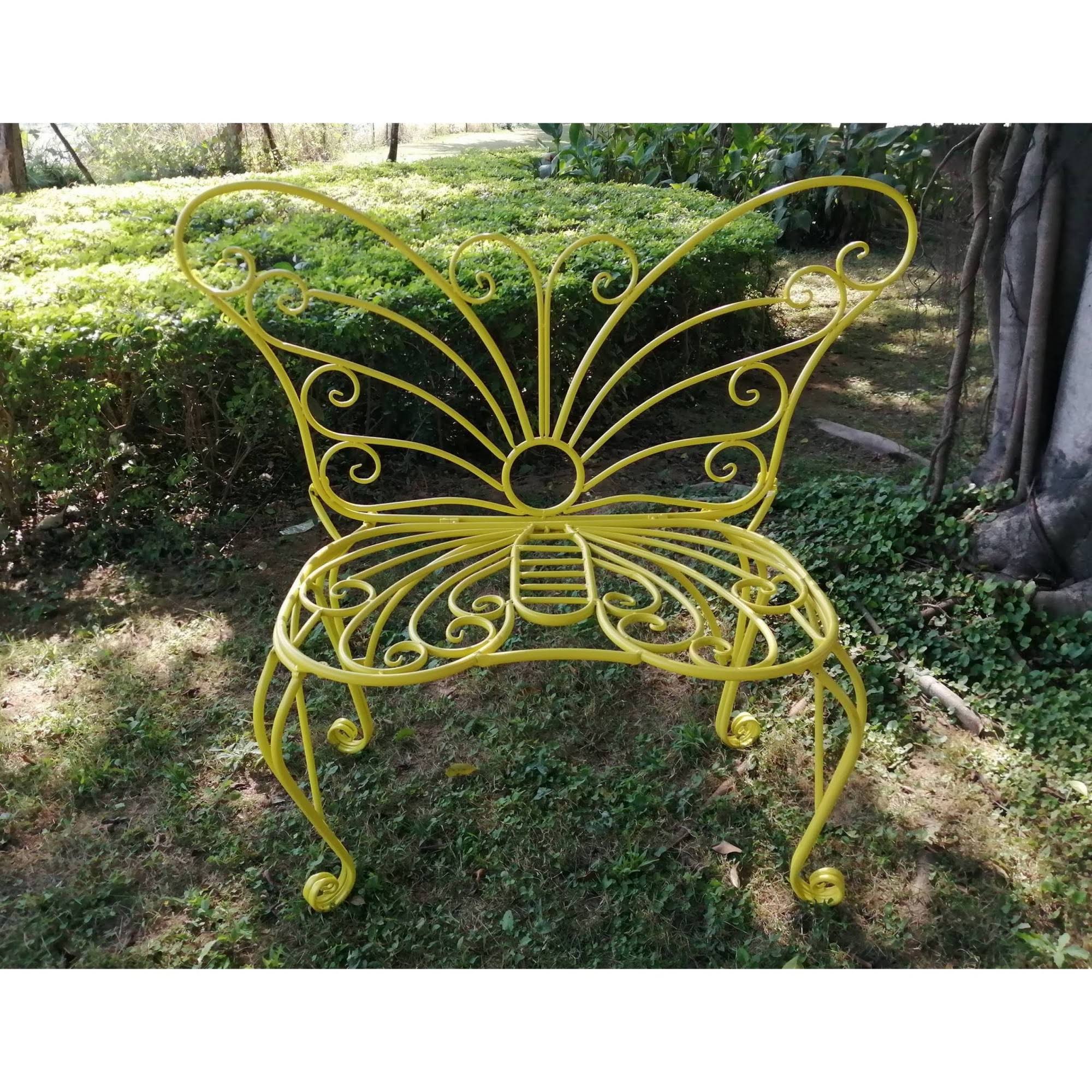 Hi-Line Gift Ltd. Butterfly Metal Garden Bench - NP_HRZKTEAL