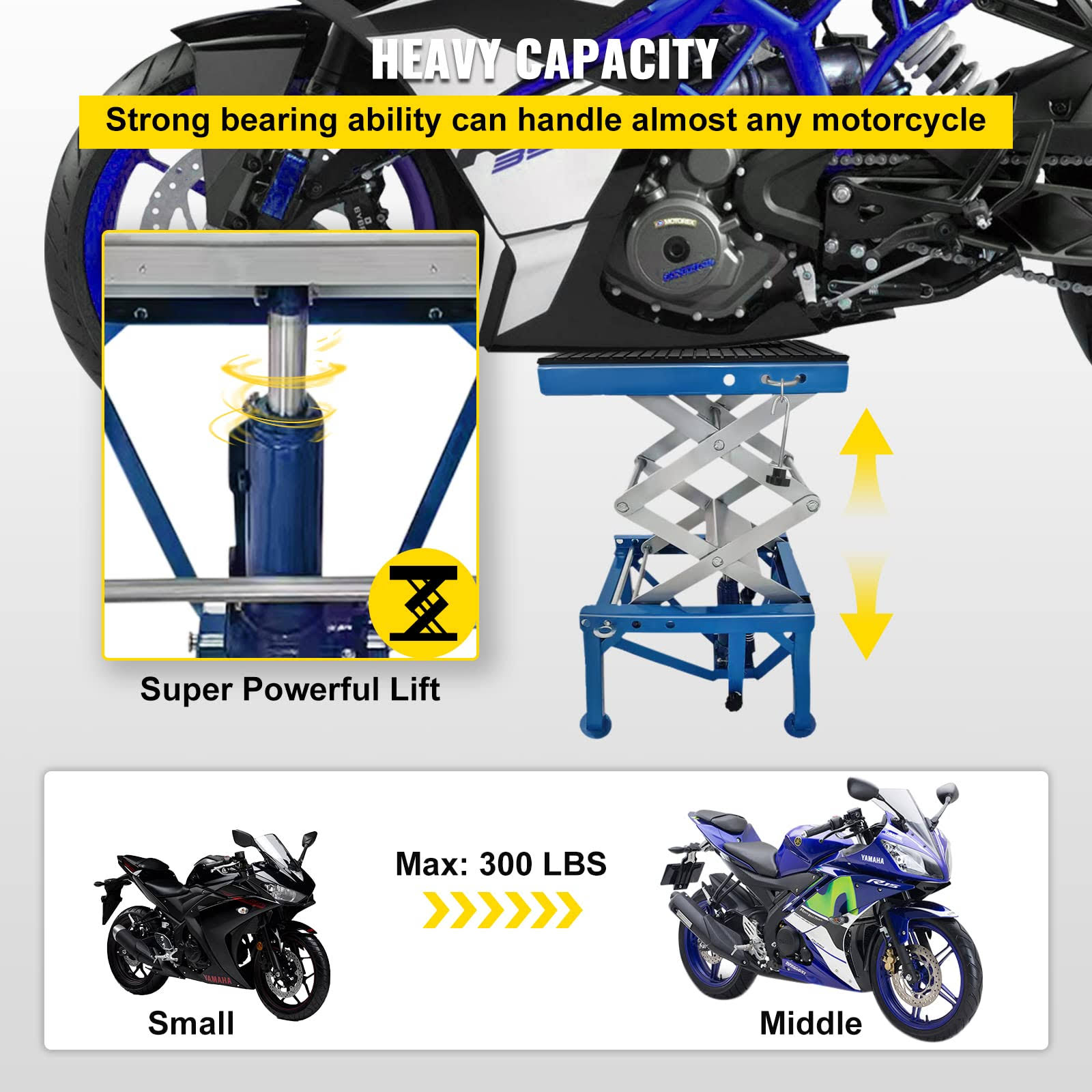 Vevor Hydraulic Motorcycle Lift Table, 300lbs Hydraulic Motorcycle Scissor Jack, Portable Lift Table, Adjustable Motorcycle Lift Jack, QO_LZXZFIMZ